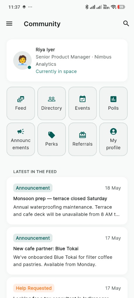 Community Screen